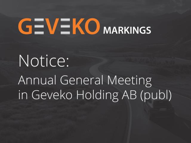 Notice of Annual General Meeting of Geveko Holding AB (publ)