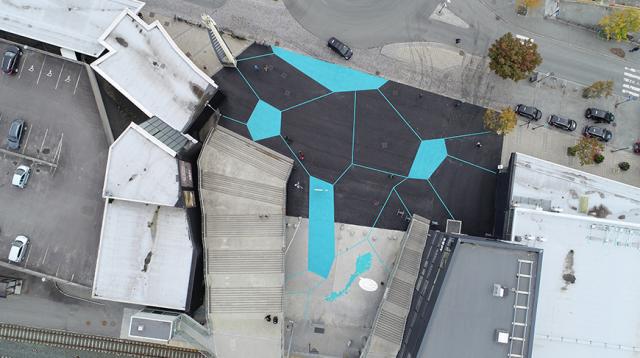 Urban decoration surfacing at Trondheim with PlastiRoute and DecoMark