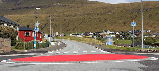 Safe roundabout on the Faroe Islands