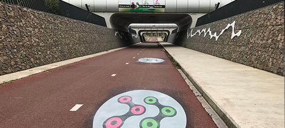 DecoMark™ on the bicycle route RijnWaalpad in the Netherlands