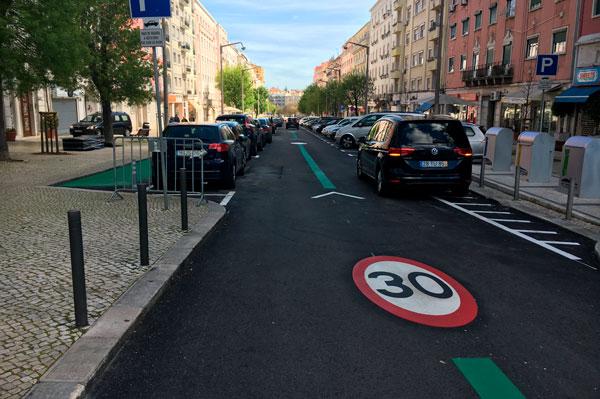 Securing space for the bike riders in Lisbon
