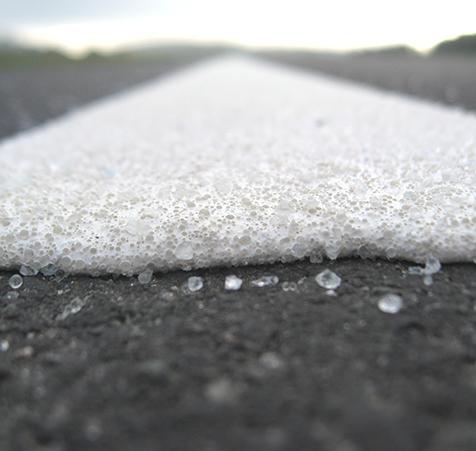 Close up on beads used for road lines