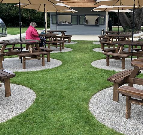 GeoPave™ resin bound paving systems under picnic tables
