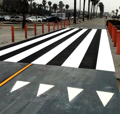 OPTATRAC pedestrian crossing and shark tooth