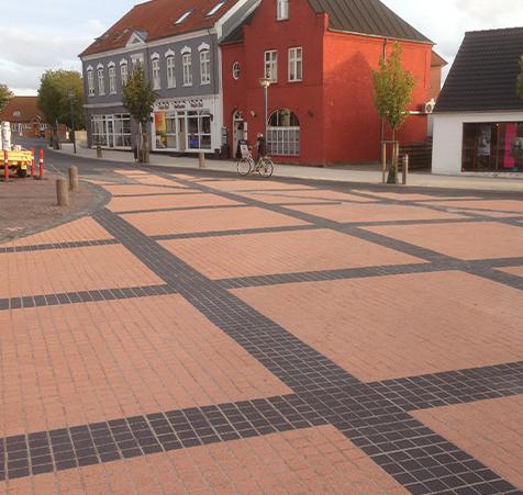 Preformed PaveSmart pavers on public road