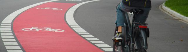 Cold plastic and waterborne material to create area demarcation and bike lane