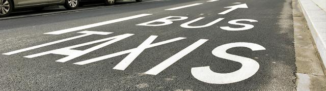 Recognisable symbols such as BUS or TAXI words for preferential lanes