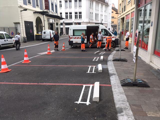 Pavers and borders used to create a well functioning and safe parking area