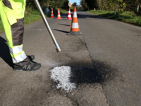 Repair road and surface cracks, potholes and other damages with minimal closing of traffic